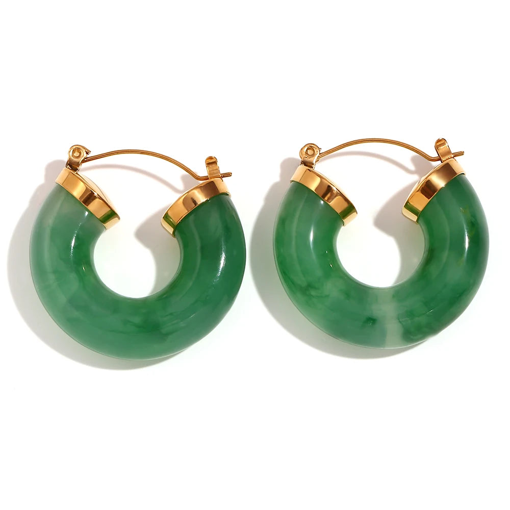 Acrylic Round Tube Hoop Earrings