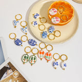 Dainty Ceramic Hoop Earrings - Earrings