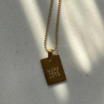Engraved Affirmation Tag Necklace – Waterproof 18K Gold Plated Necklace | Ezra Gems