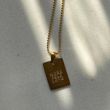 Engraved Affirmation Tag Necklace – Waterproof 18K Gold Plated Necklace | Ezra Gems