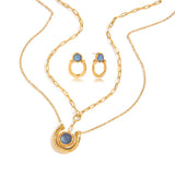 Horseshoe Layered Necklace and Earring Set — waterproof hypoallergenic stainless steel 18K gold-plated jewelry | Ezra Gems