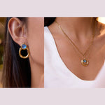 Horseshoe Layered Necklace and Earring Set — waterproof hypoallergenic stainless steel 18K gold-plated jewelry | Ezra Gems
