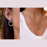 Horseshoe Layered Necklace and Earring Set — waterproof hypoallergenic stainless steel 18K gold-plated jewelry | Ezra Gems