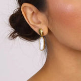 Chic Gold-Plated Contemporary Pearls Drop Earrings with bold, irregular pearls, adding modern sophistication to any outfit.