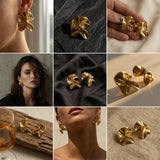 Automation - Golden Flower Stud Earrings