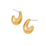 Geometric teardrop shaped statement earrings in shiny 18k gold, bold yet lightweight for stylish all-day wear
