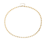 Gold circle choker chain necklace made of copper and cubic zirconia, perfect for layering and everyday wear.