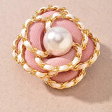 Flower Cloth Pearl Brooch Pin