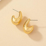 Lightweight 18k gold geometric drop earrings with modern teardrop design, ideal for comfortable all-day elegance