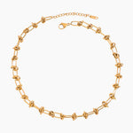 Beautiful Luxe Gold Knot Necklace, 18K gold-plated with a unique woven knot design, perfect for adding meaning and elegance to your style.