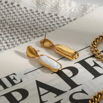 Stylish Gold-Plated Modern Pearls Drop Earrings with irregular pearls for a bold, contemporary look that elevates any style.