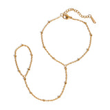 Elegant Rice Bead Handchain Bracelet, 18K gold-plated with tiny beads for a soft shimmer, adding a graceful touch to your wrist for all-day wear.