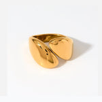 Stylish Sculpted Waterdrop Chunky Ring, 18K gold-plated, with a unique design that adds a modern touch to your everyday or special occasion wear.