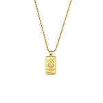 Gold Sun Tarot Card Pendant Necklace with cubic zirconia, symbolizing positivity, peace, and style, perfect for everyday wear.