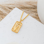 Symbolic Star Tarot Card Pendant Necklace with cubic zirconia, representing hope and purpose, ideal for adding meaning to your daily style.